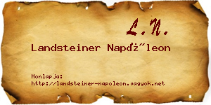 Landsteiner Napóleon névjegykártya